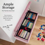 La Bella Pink Velvet Storage Ottoman Bench