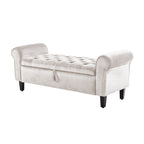 La Bella 132cm Beige Velvet Storage Ottoman