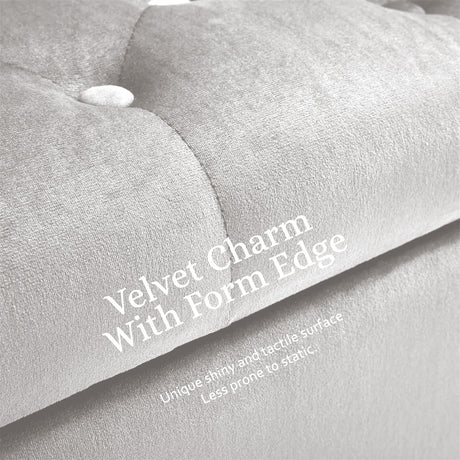 La Bella 132cm Beige Velvet Storage Ottoman