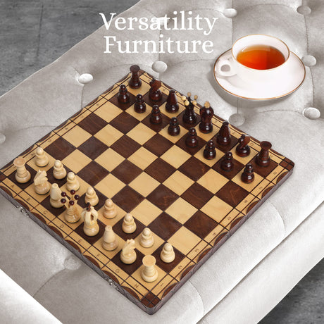 La Bella 132cm Beige Velvet Storage Ottoman