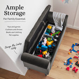 La Bella Grey Velvet Storage Ottoman