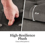 La Bella Grey Velvet Storage Ottoman