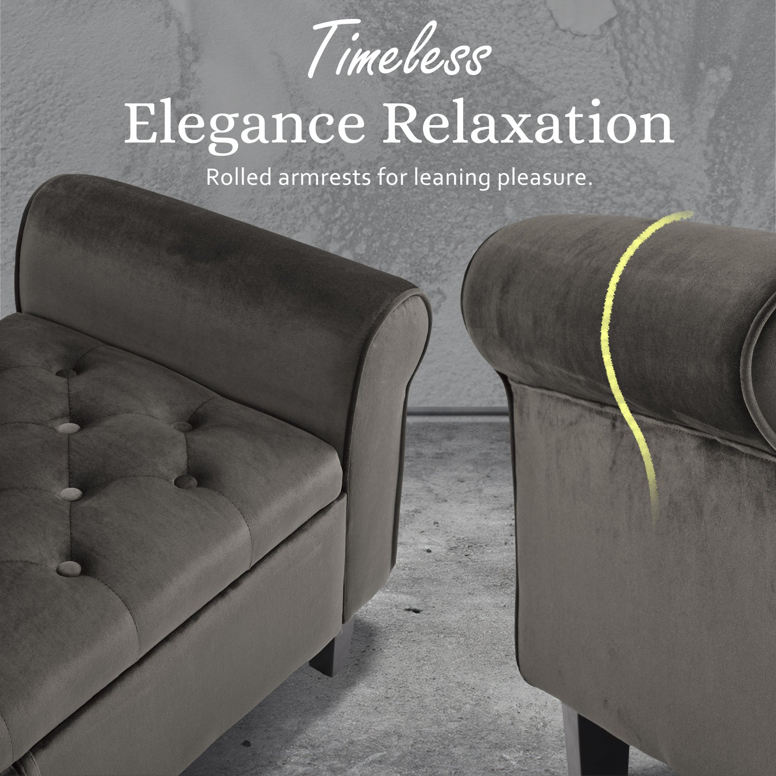 La Bella Grey Velvet Storage Ottoman