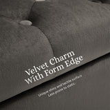 La Bella Grey Velvet Storage Ottoman