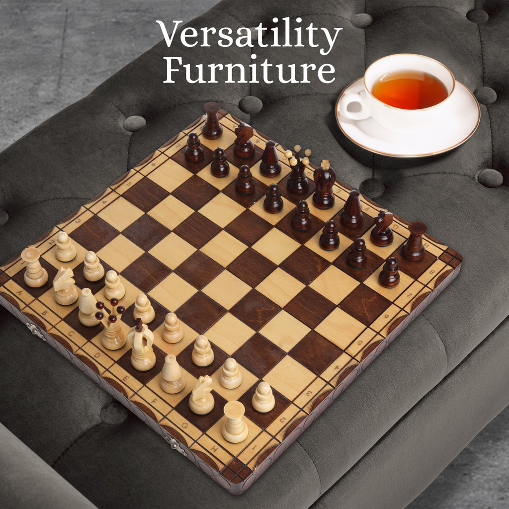 La Bella Grey Velvet Storage Ottoman