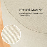 La Bella Round Faux Linen Ottoman Stool