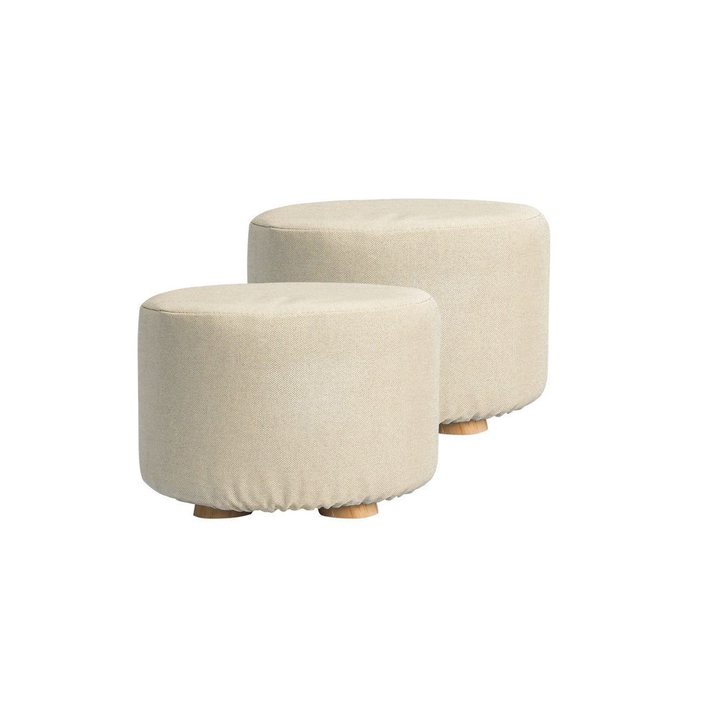 La Bella Upholstered Round Ottoman Set - 2 Pack