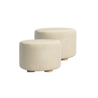 La Bella Upholstered Round Ottoman Set - 2 Pack