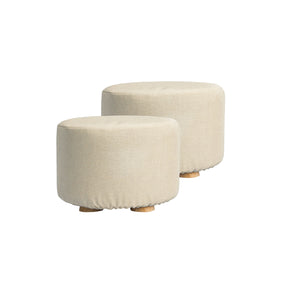 La Bella Upholstered Round Ottoman Set - 2 Pack
