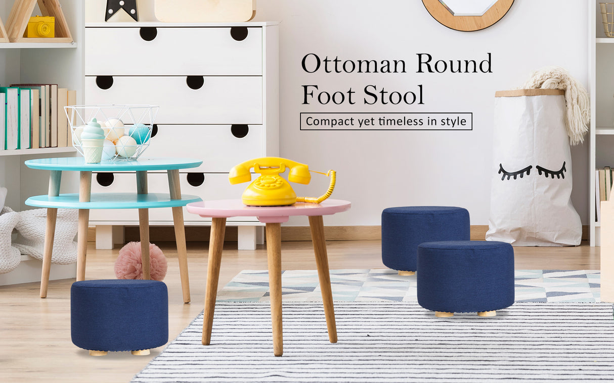 La Bella Upholstered Round Ottoman Set - 2 Pack