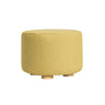 La Bella Round Faux Linen Ottoman Stool