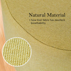 La Bella Round Faux Linen Ottoman Stool