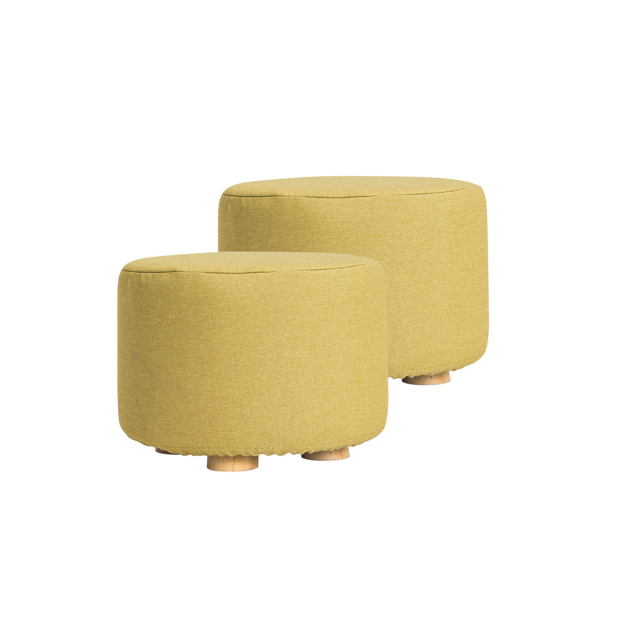 La Bella Upholstered Round Ottoman Set - 2 Pack