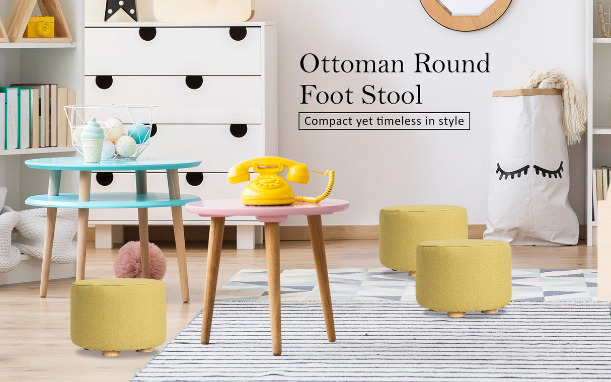 La Bella Upholstered Round Ottoman Set - 2 Pack