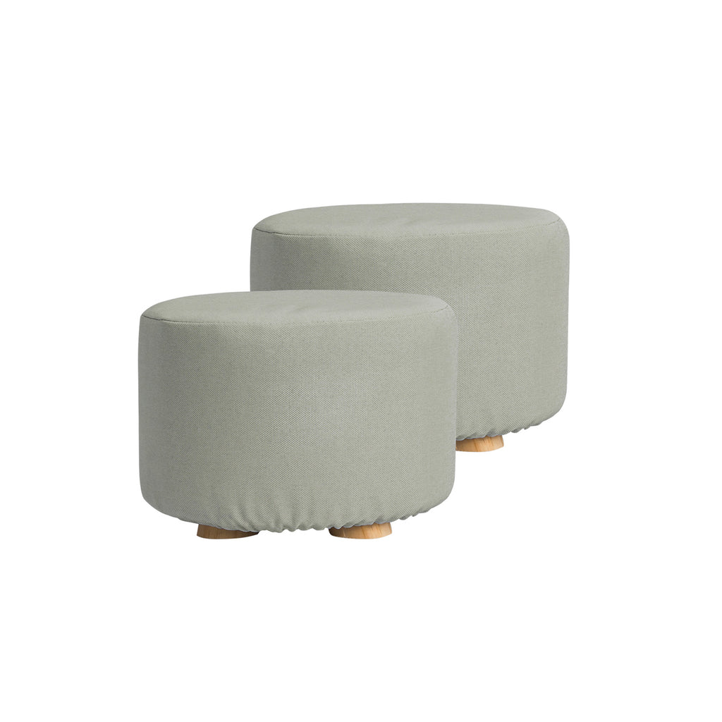 La Bella Upholstered Round Ottoman Set - 2 Pack