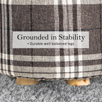 La Bella Round Faux Linen Ottoman Stool