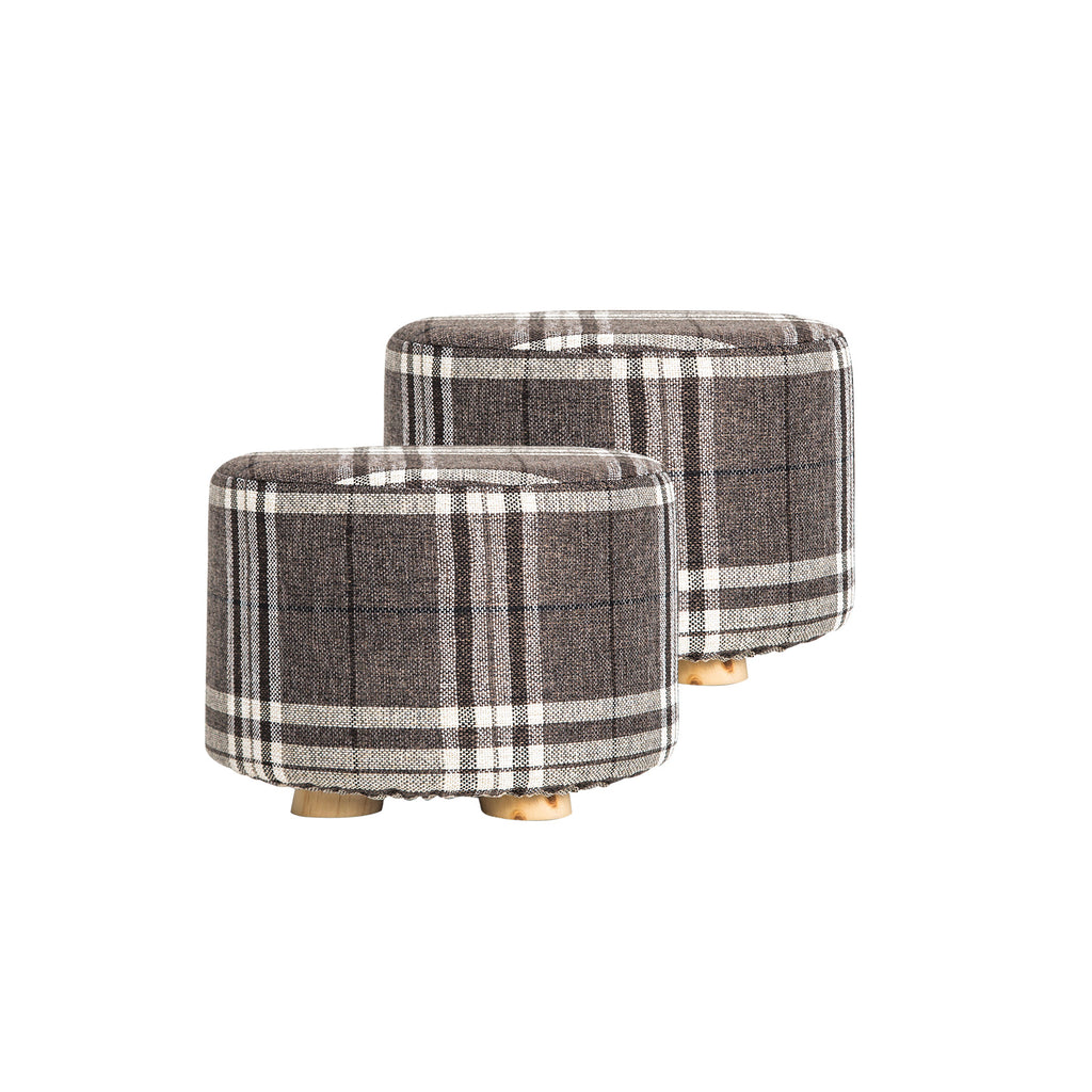 La Bella Upholstered Round Ottoman Set - 2 Pack