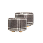 La Bella Upholstered Round Ottoman Set - 2 Pack