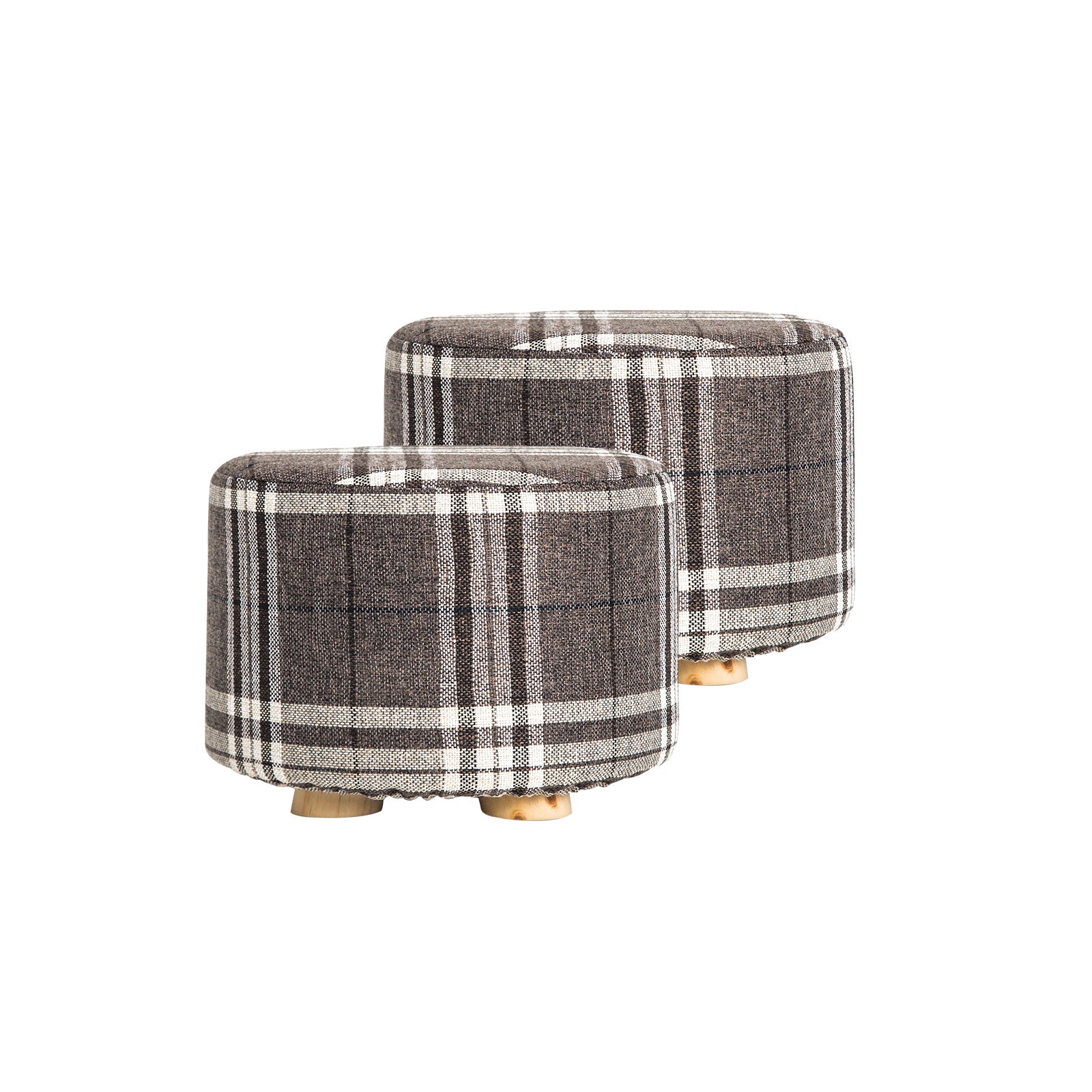 La Bella Upholstered Round Ottoman Set - 2 Pack