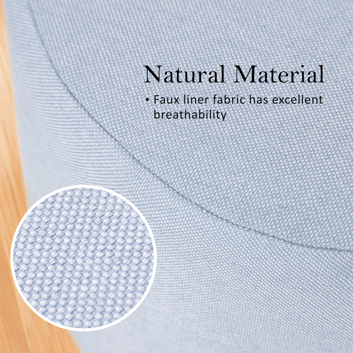 La Bella Round Faux Linen Ottoman Stool