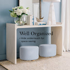 La Bella Upholstered Round Ottoman Set - 2 Pack