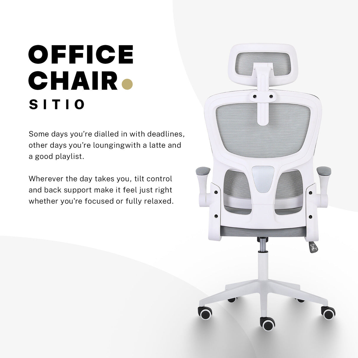 La Bella Grey Ergonomic Office Chair SITIO