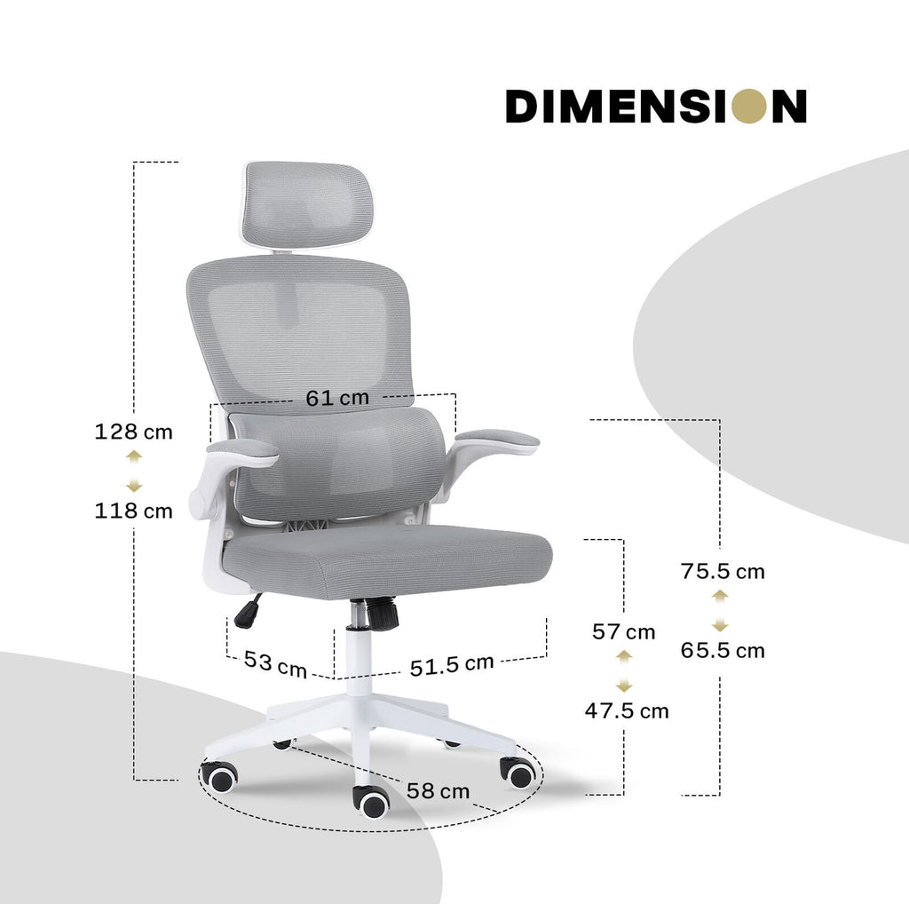 La Bella Grey Ergonomic Office Chair SITIO