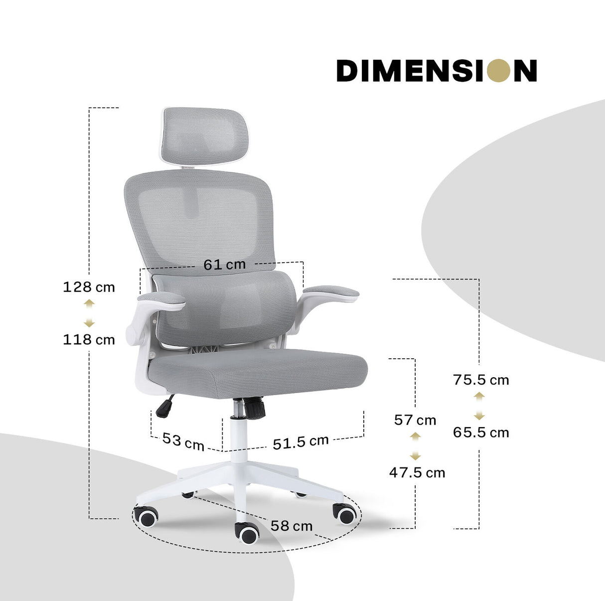 La Bella Grey Ergonomic Office Chair SITIO