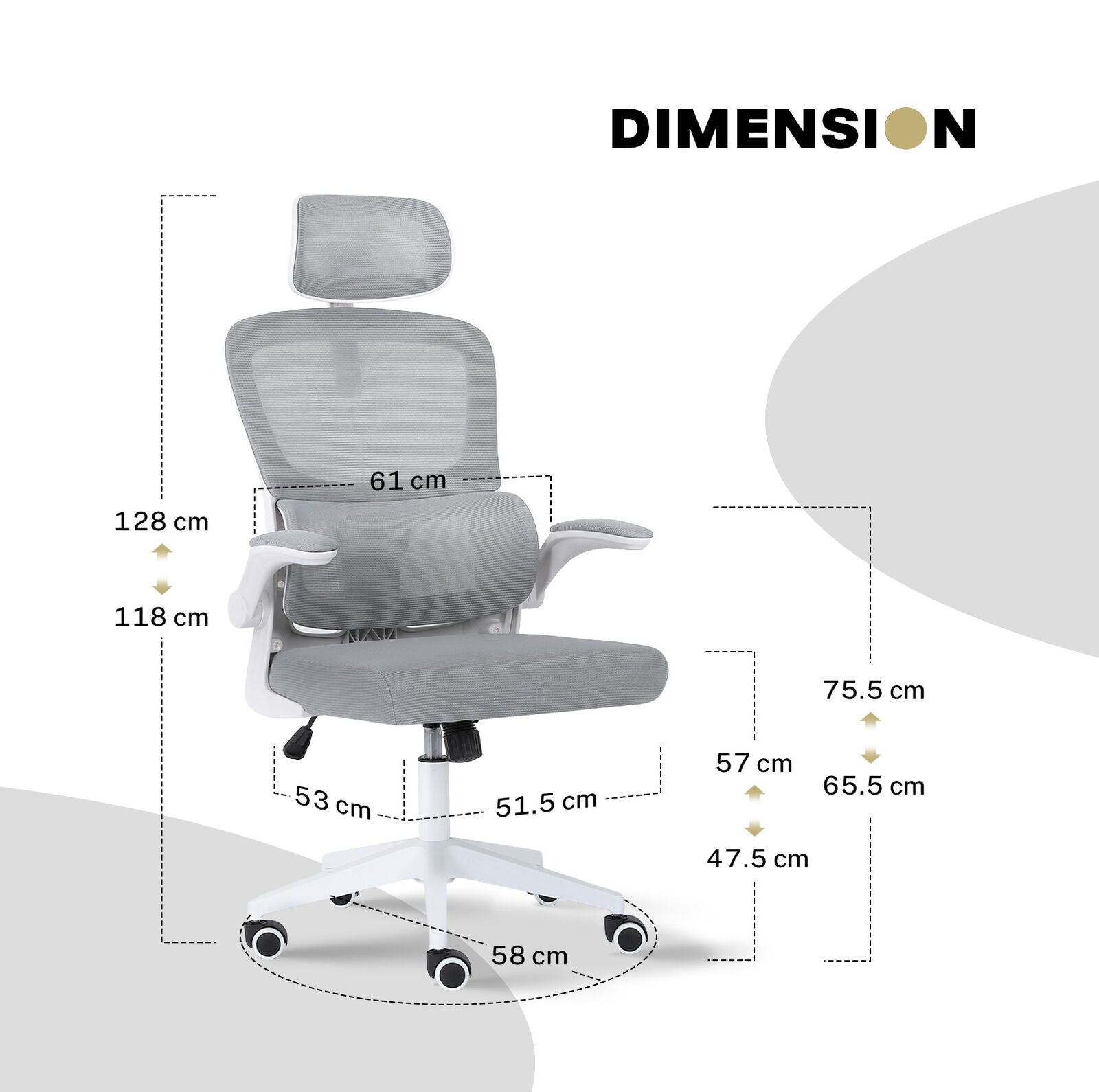La Bella Grey Ergonomic Office Chair SITIO