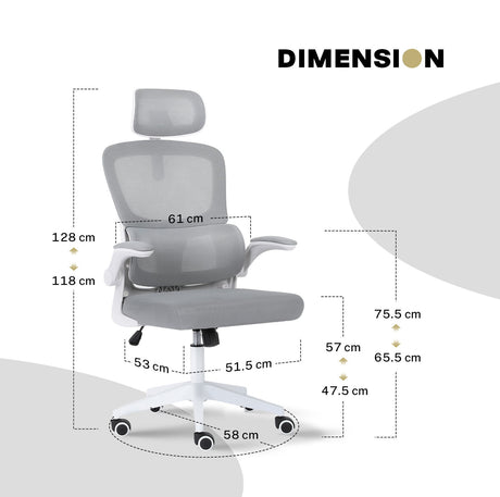 La Bella Grey Ergonomic Office Chair SITIO