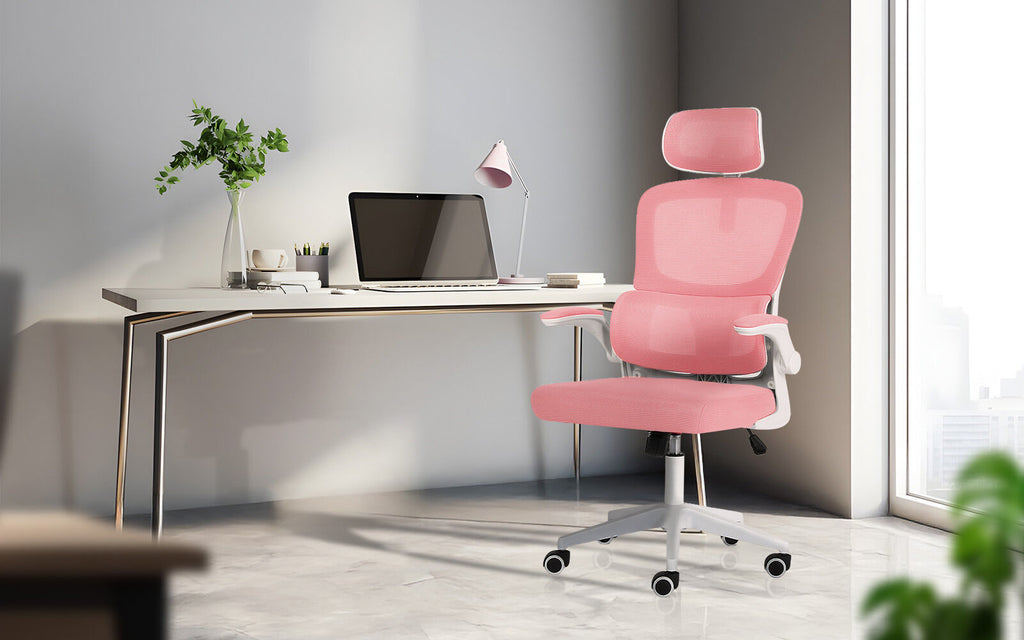 La Bella Adjustable Pink Office Chair