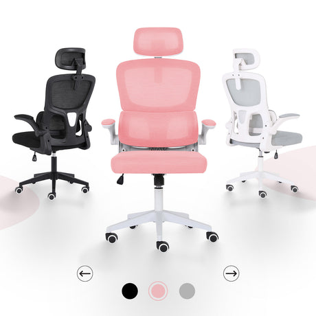 La Bella Adjustable Pink Office Chair