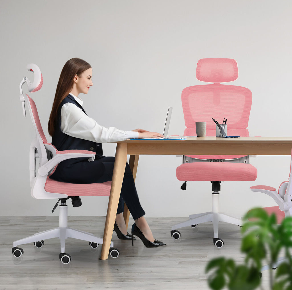 La Bella Adjustable Pink Office Chair