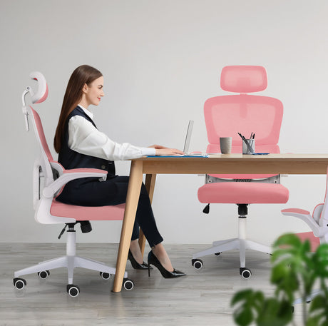 La Bella Adjustable Pink Office Chair