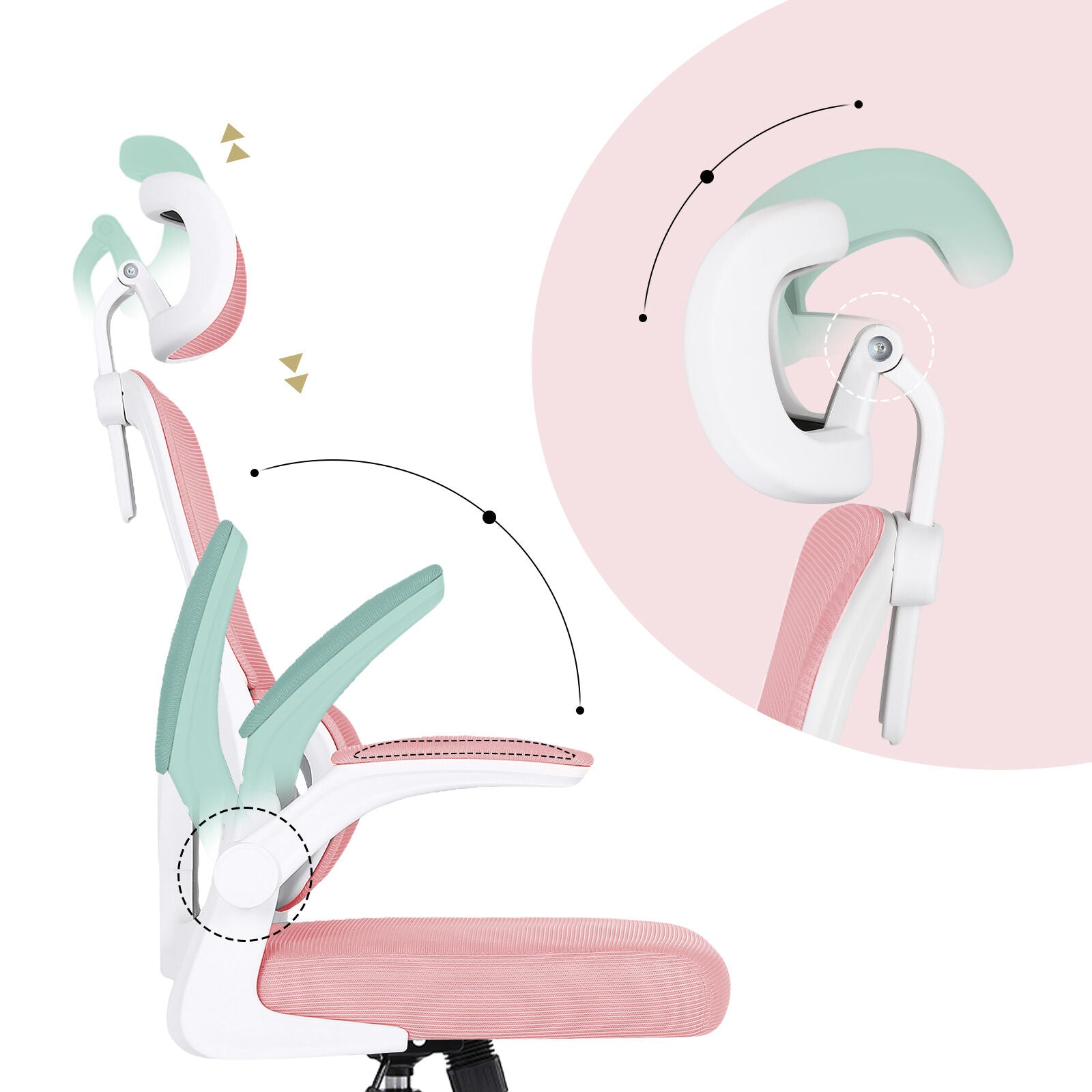 La Bella Adjustable Pink Office Chair