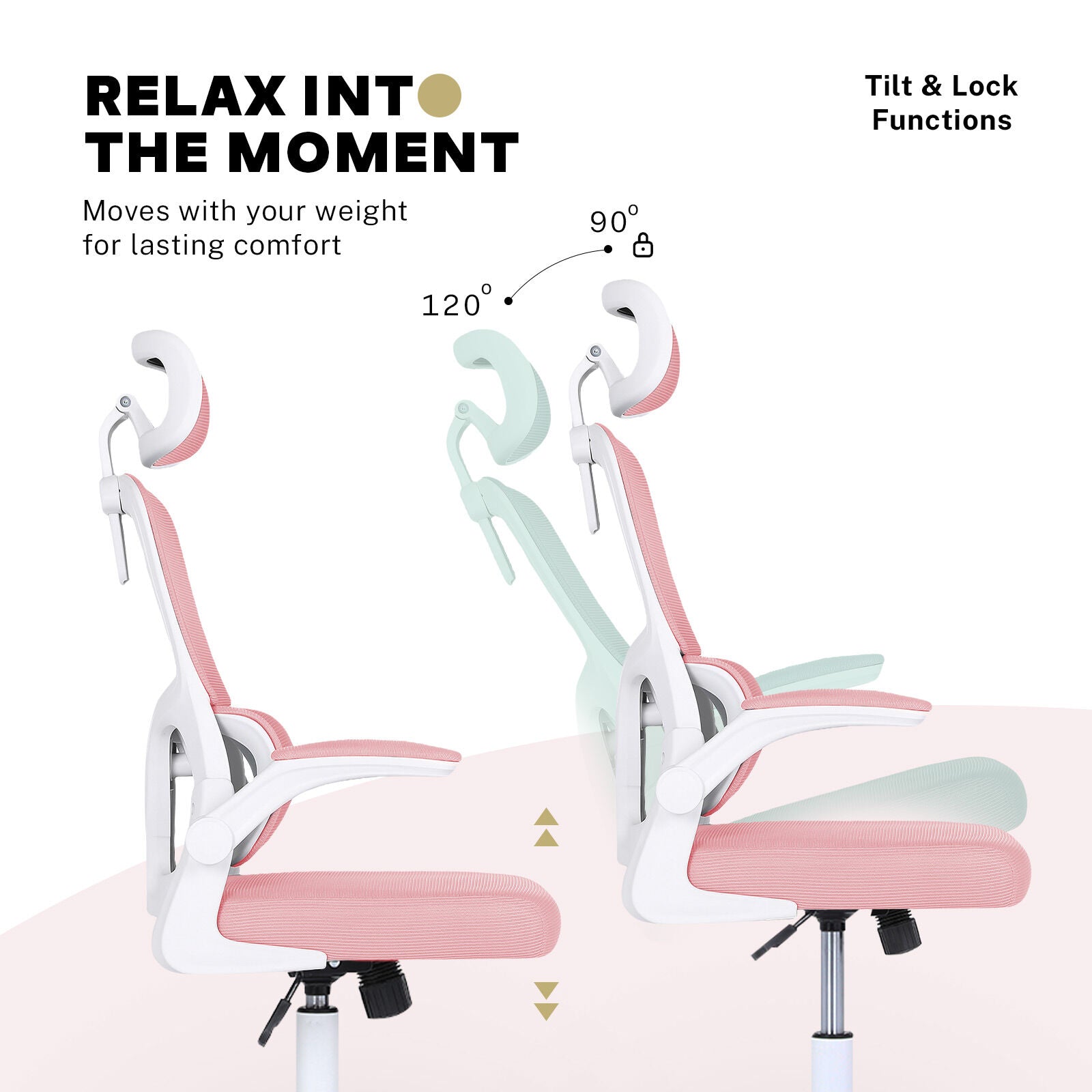 La Bella Adjustable Pink Office Chair