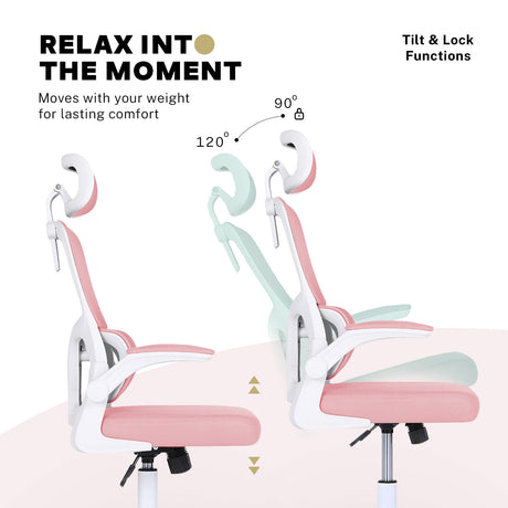 La Bella Adjustable Pink Office Chair