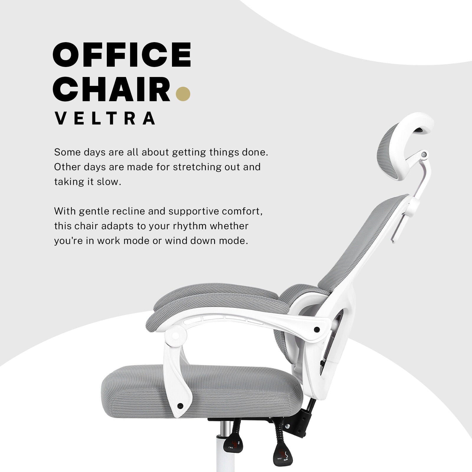La Bella VELTRA Grey Ergonomic Office Chair
