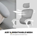 La Bella VELTRA Grey Ergonomic Office Chair