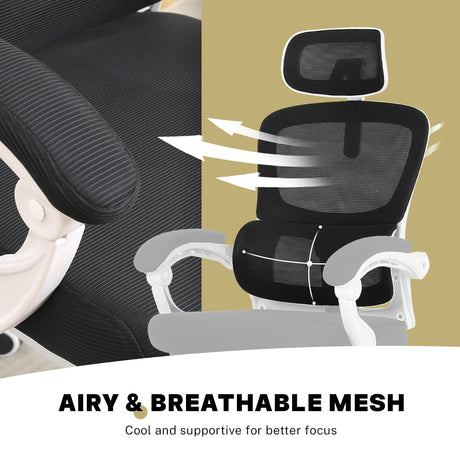 VELTRA Ergonomic Reclining Office Chair - Black