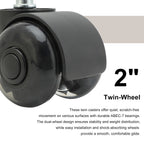 La Bella 5X Twin Wheel Office Chair Casters