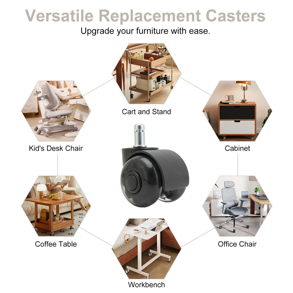 La Bella 5X Twin Wheel Office Chair Casters