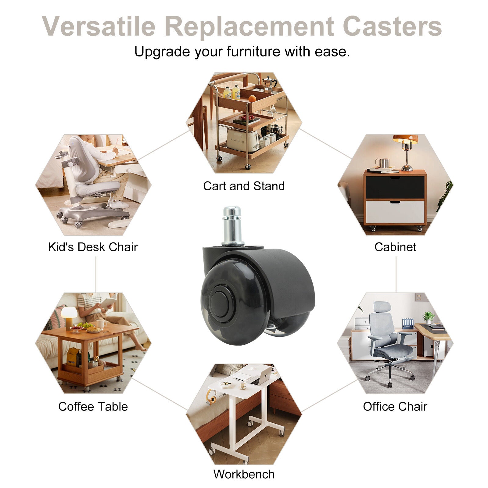 La Bella 5X Twin Wheel Office Chair Casters