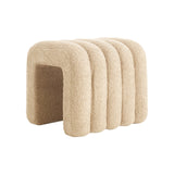Ridge Arch Beige Teddy Ottoman Stool