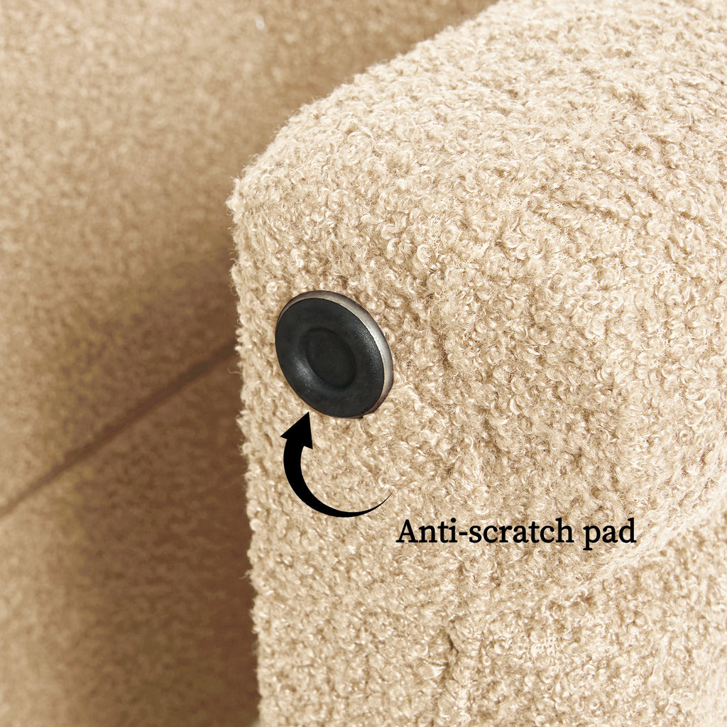 Ridge Arch Beige Teddy Ottoman Stool