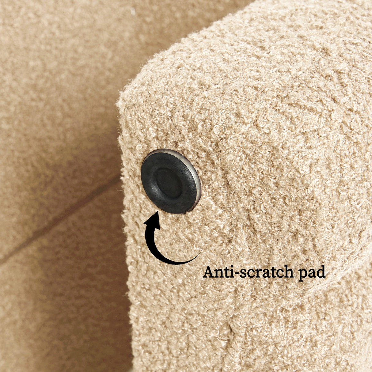 Ridge Arch Beige Teddy Ottoman Stool