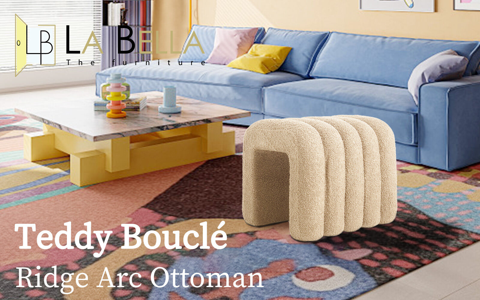 Ridge Arch Ottoman Stool Set of 2