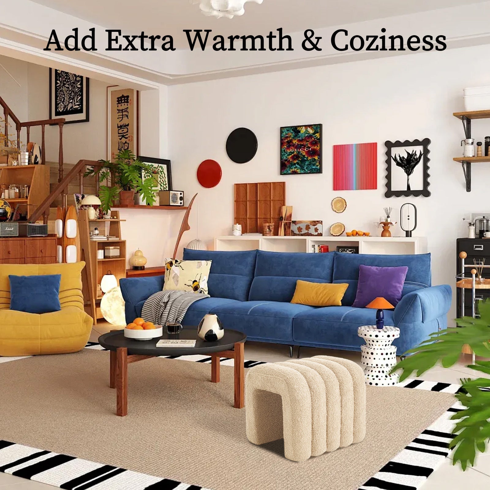 Ridge Arch Ottoman Stool Set of 2