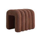 La Bella Ridge Arch Ottoman Stool - Chocolate Brown