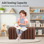 La Bella Ridge Arch Ottoman Stool - Chocolate Brown